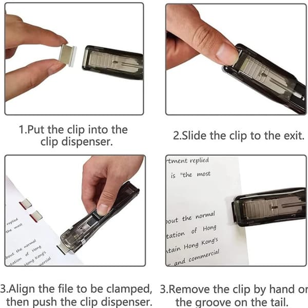 Klips Dispenser med 50 Genanvendelige og Genopfyldbare Klips til Forseglings