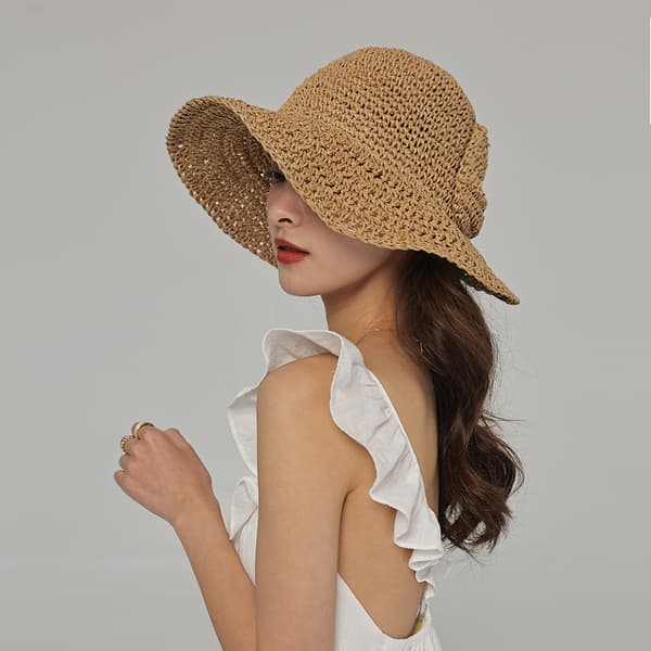 Bred Brettbar Strandhatt for Kvinner Sommerhatt for Kvinner med