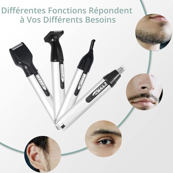 Næse- og Ørehårtrimmer 4 i 1 Professionel Ørehårtrimmer, USB