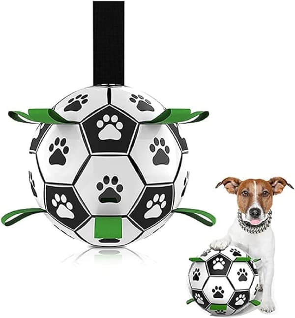 Fodboldformet hundelegetøj bold, interaktivt hundelegetøj og sjov hundefodbold