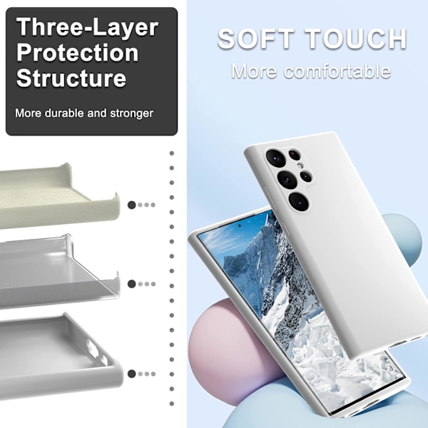 Silikonfodral Kompatibelt med Samsung Galaxy S23 Ultra, Mjukt Grepp, Flytande Gummi, Stötsäkert, Smalt