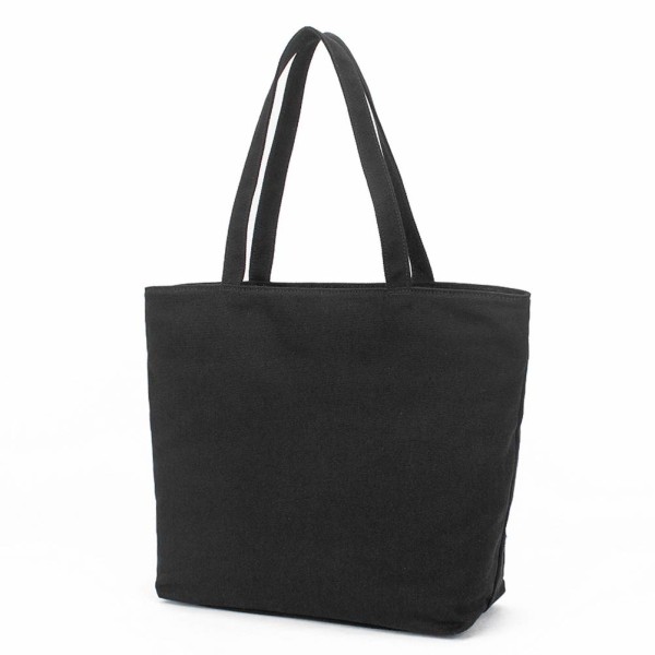 1 svart bomulls tote canvas väska