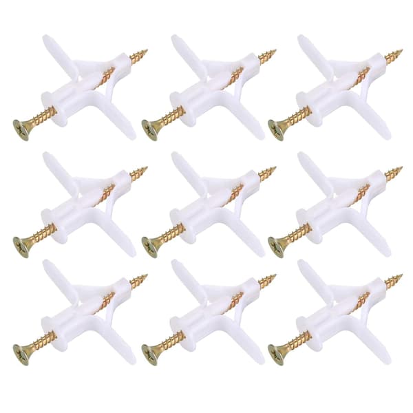 100 stycken flygplansplast expansionsrörsskruvar gipsskivor