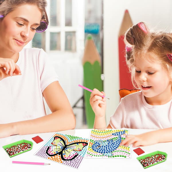 4 stk. DIY diamantkunst til børn