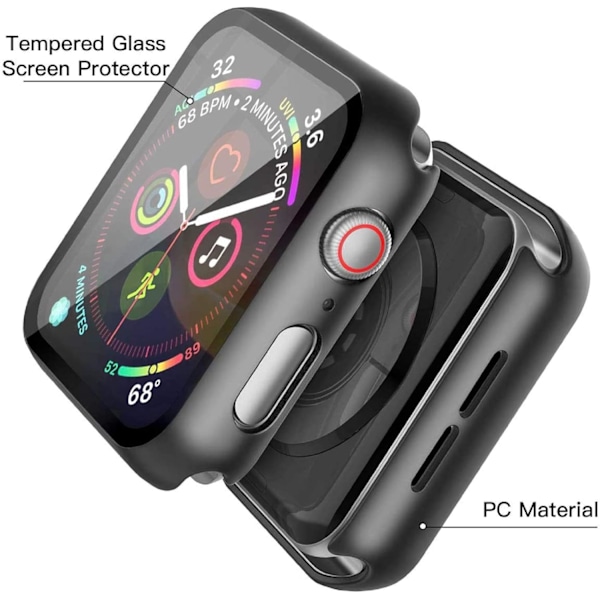 2 kpl Kovakotelo PC:lle + Temperoitu Lasinen Näytönsuoja Yhteensopiva Apple Watch Series 6 SE Series 5 Series 4