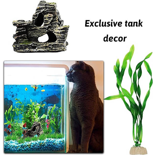 10 stk Akvarium Dekorative Planter Grønne Planter Kunstige