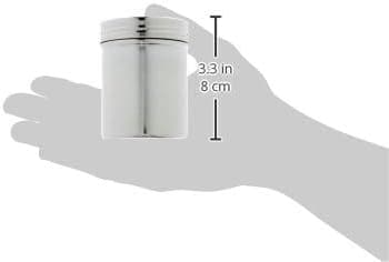 Rostfritt stål canvas metallskakare. 6 höjd 8 cm