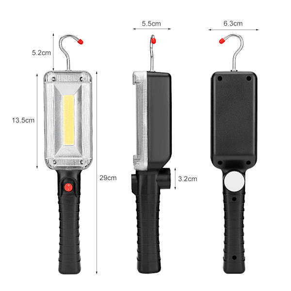 1 st LED COB laddningsbar sektion arbetslampa en växel vit