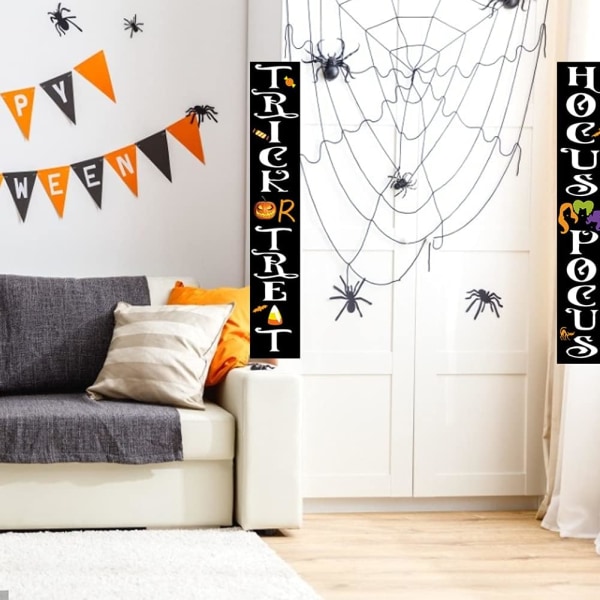 Halloween Hängande Flaggor Halloween Veranda Banner Trick Or Treat