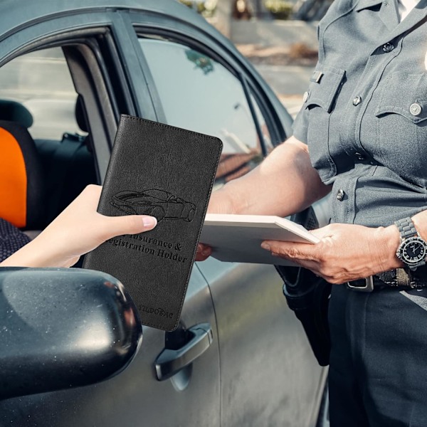 Bil Dokumentinnehavare för Kort Licens med Magnetisk Stängning (Svart, stor)