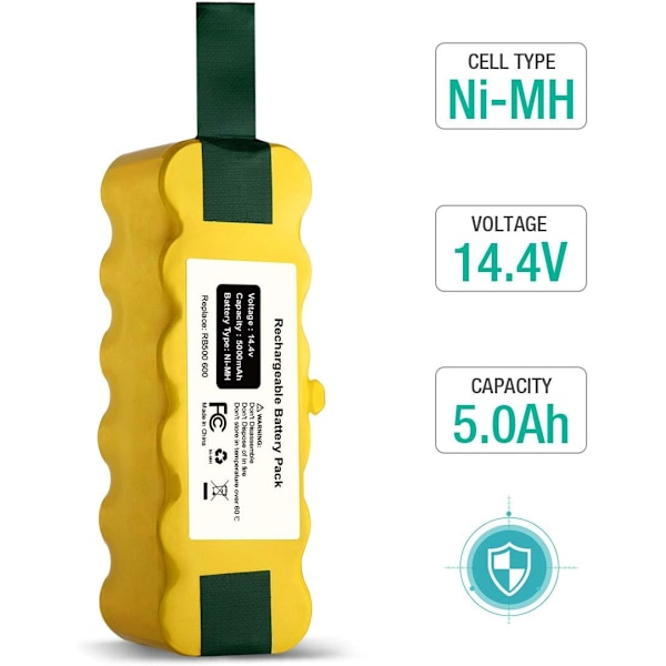 Firstpower 5000mAh 14.4V Kompatibel med Roomba Batteri Ersättning R3 Batteri 500 600 700 800 900 Serie 510 530 5