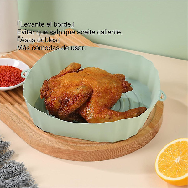 3-pack Airfryer-tillbehör (20 cm), Airfryer-silikongryta, återanvändbar Airfryer-silikongrytkorg, kompatibel med ugnar, Airfryer, mikrovågsugnar