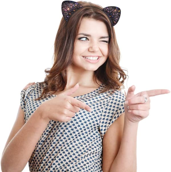 Glitter Cat Ears Hårband 1 st Kitty Hårband för Flickor och