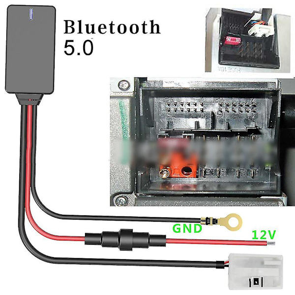Bluetooth-adapter for bilstereo - Aux-kabel - Handsfree-mikrofonadapter - Passat Tiguan Skoda Rcd Rns 210 310 315 510 Golf 5 6