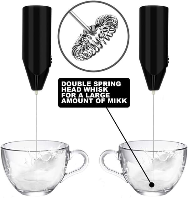 Mælkeskummer, Mini Elektrisk Piskemixer Kaffe Blender, Bærbar Rustfrit Stål Elektrisk Pisk, Kaffeomrører, St