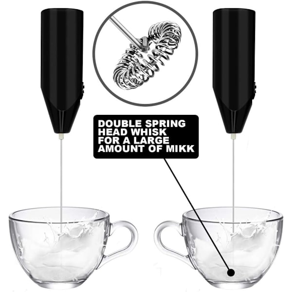 Mjölkskummare, Mini Elektrisk Visp Mixer Kaffeblandare, Bärbar Elektrisk Visp i Rostfritt Stål, Kaffestirrare, St