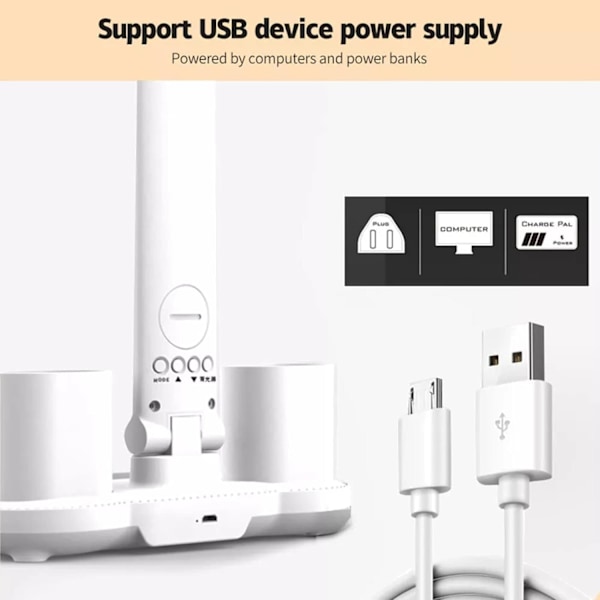 1 stativ bordslampa LED trådlös laddning USB touchkontroll bord