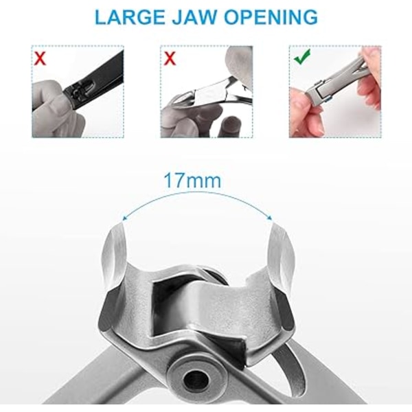 Tånegleklipper, Professionel negleklipper Bred kæbeåbning 17mm