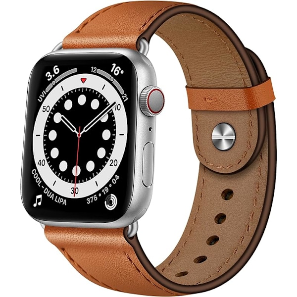 Kompatibel med Apple Watch-rem 41mm 40mm 38mm, ekte skinn