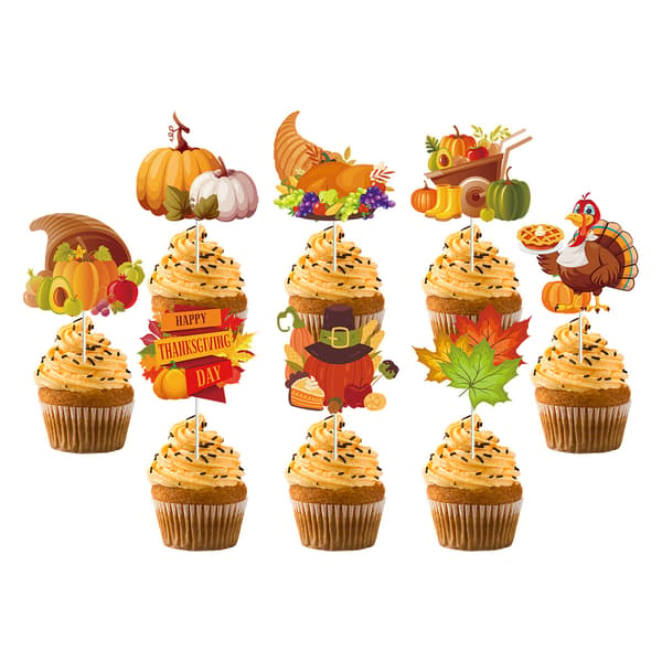 Thanksgiving Party Kaketopper Kakebaking Cupcake Topper