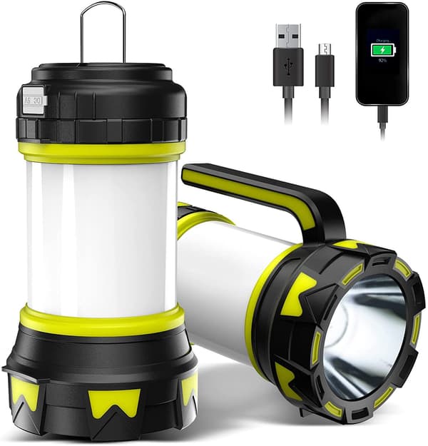 USB-oppladbart LED-bærbar lys (gul), 3000mAh Camping