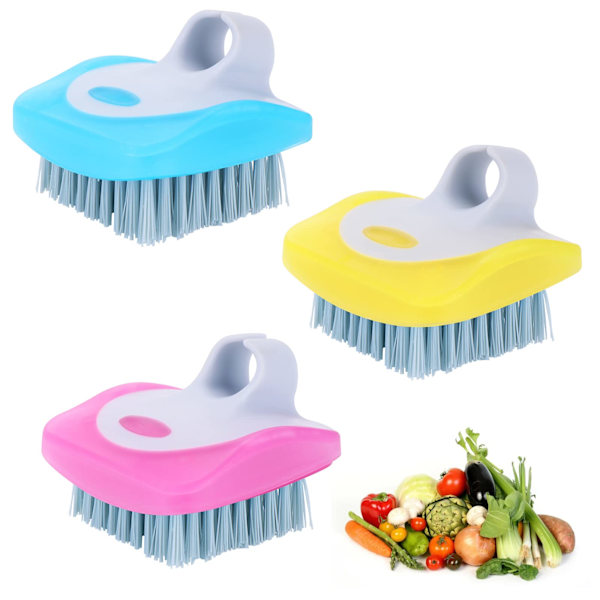 3 stycken frukt- och grönsaksborstar