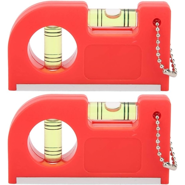 2 styk (Rød) Vandret Måleinstrument, Mini Magnetisk Vandspejl