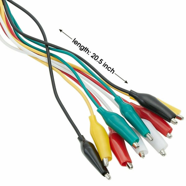 10 stk dobbelt-endte krokodilleklemmer farge testledning jumper