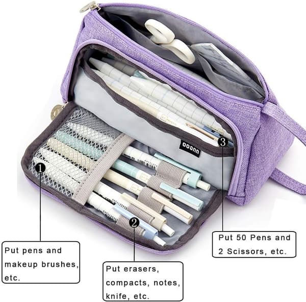 Multifunktionell Pennfodral med Stor Kapacitet Premium Canvas