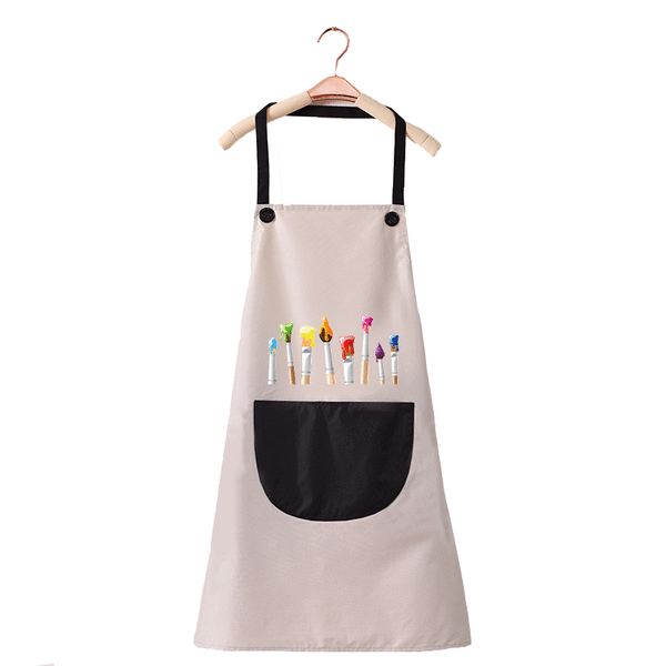 Grått justerbart barnkockförkläde för matlagningsmålning