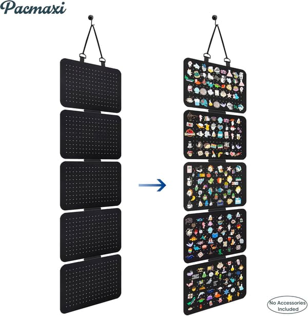 Hängande Emalj Slagstift Display Paneler Organizer Med 5 Lösbladstavlor (Stift Ingår Ej)