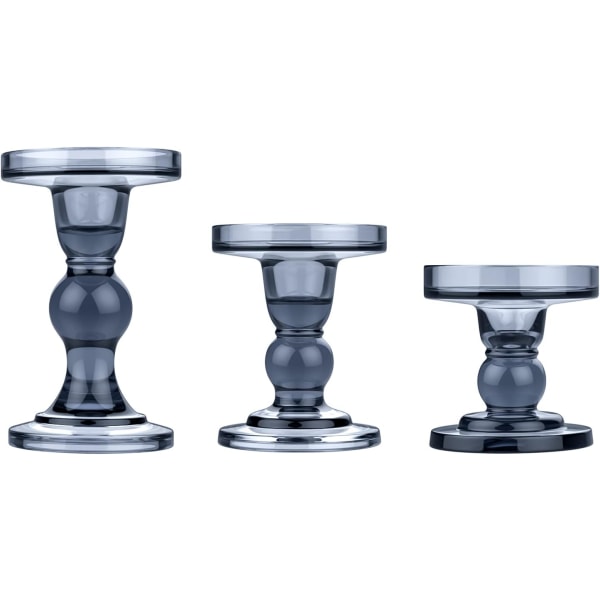 Glasljusstakar [3-pack], Klar Ljusstake, Kristall