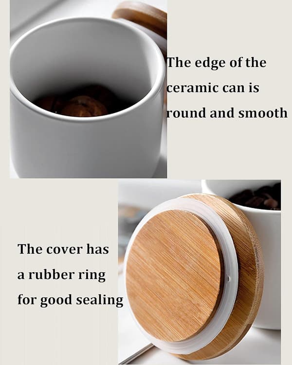 Krydderidåse 3 stk (Hvid) Te- og Kaffebeholder Keramik Biscuit