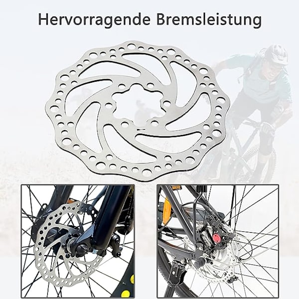 Cykelbremseskive, 2 stk. 160 mm Cykelbremseskive Rotor med 6