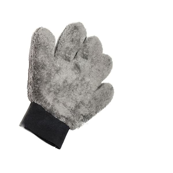 Grå tykke korallfløyels-bilvaskhansker, mikrofiber bil