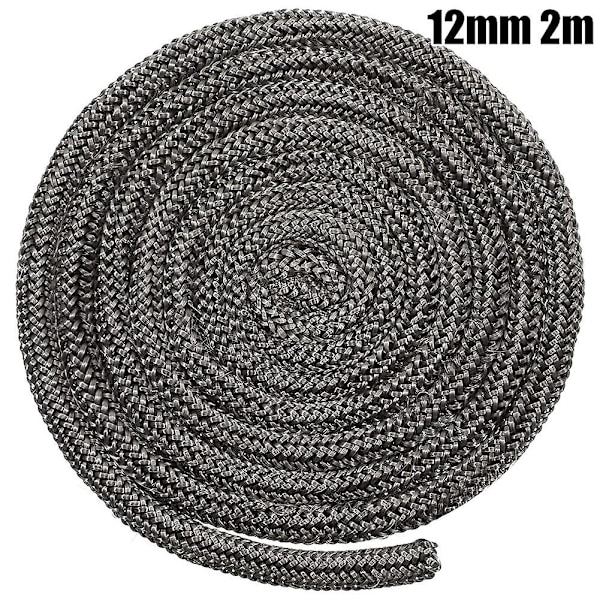 8mm Svart Spis Eldrep Fiberglasrep Tätning 2m Längd Vedspis Loggbrännare Hög Temperatur Spis Tätningsrep
