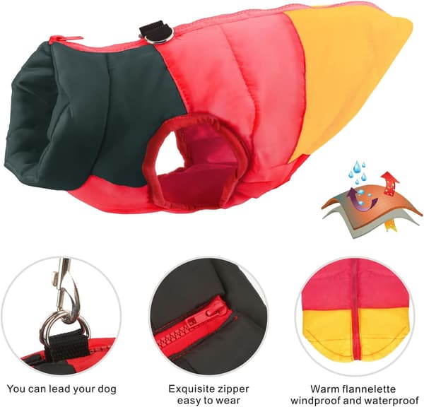 Hund og Kat Frakke med Line-Anker Farve Patchwork Polstret til