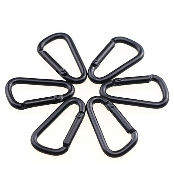 6 stk. Aluminium Karabiner D-Formet Spænde Taske, Nøglering Klip,