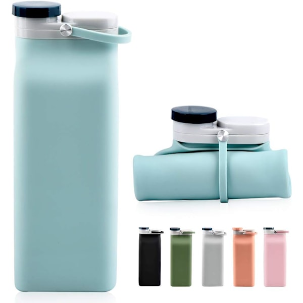 Kasaantainen Vedenpullo BPA-Vapaa - 20 oz Taitettava Vedenpullo Matkalle Urheilupulloille Kolminkertaisella Vuodottomalla