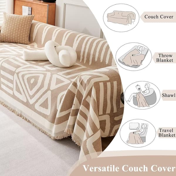 Boho Sofatrekk - Sofatrekk - 2-seters sofa, Khaki, 180x300 cm