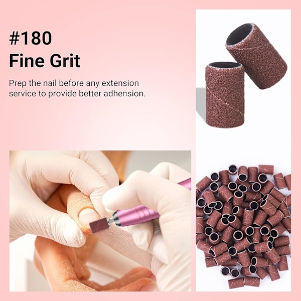 100 st High Quality Sleeve Bits för Nagelfilning och Nagelbandspushning