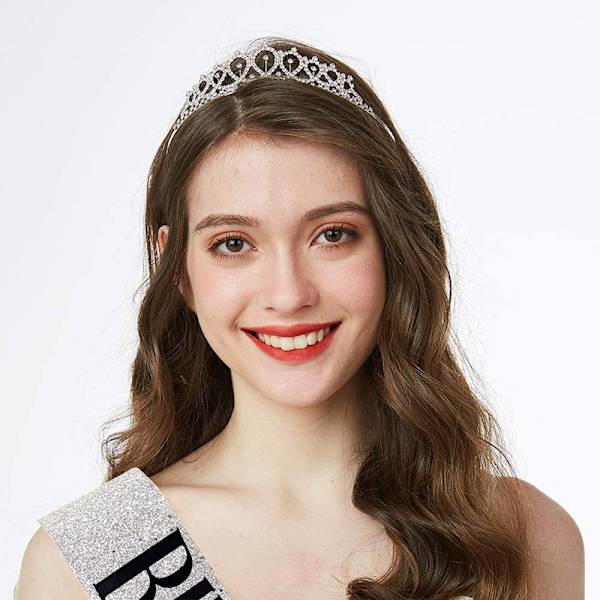 Födelsedagsetikett Sash Crown Set (Silver), Glittrande Födelsedag