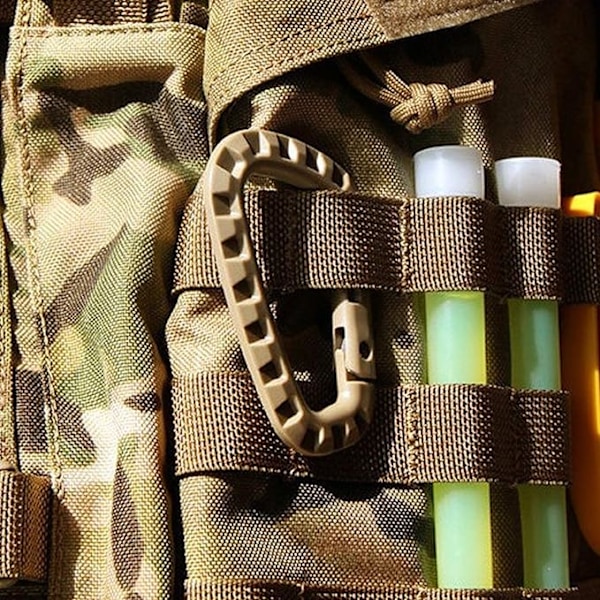 Taktisk Karabiner Plastkarabiner D-formad Låsande Karabiner