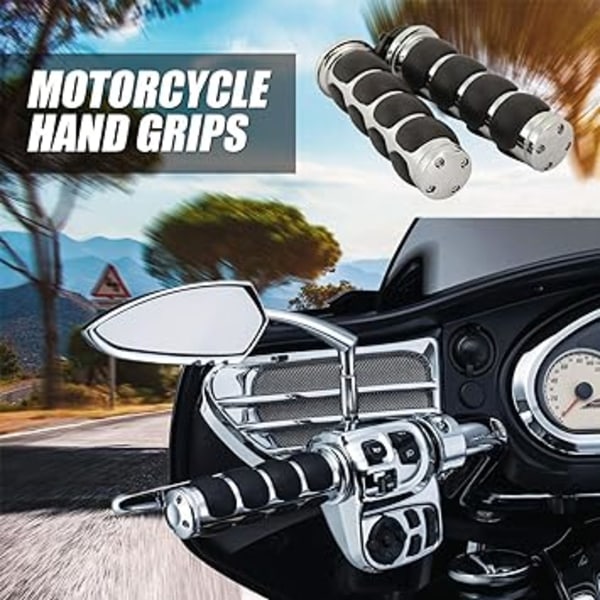 Motorcykelgrepp 7/8" Black Chrome Throttle Motorcykelstyre