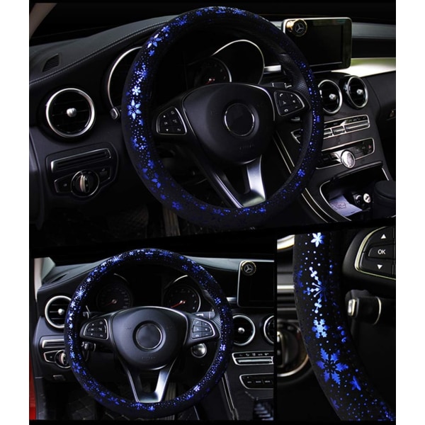 4 Colors Cute Anti-Slip Shiny Snowflake Car Steering Wheel Cover