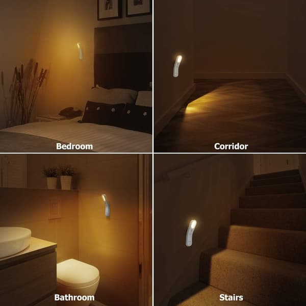 Ladesbar LED nattlys, multifunksjonelt nattlys for barn