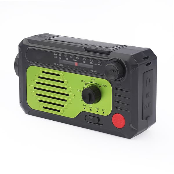 Solcellsdriven nödradio med NOAA WB-band, Bluetooth