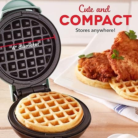 Mini Maker for Individuelle Vafler, Hash Browns, Keto Chaffles