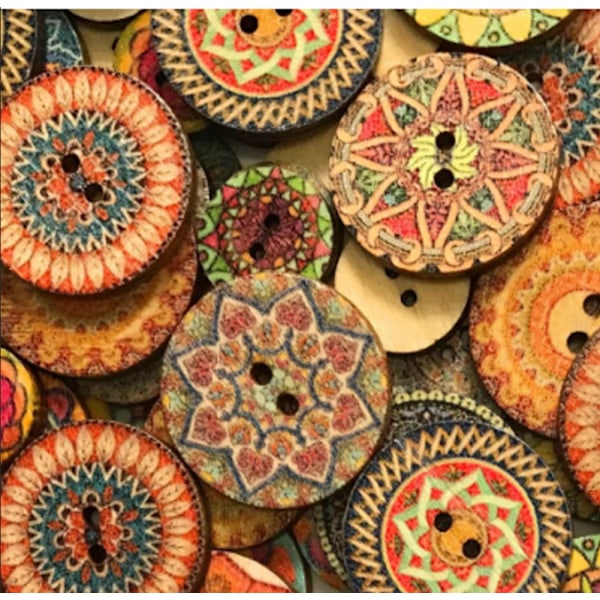 100 stk Syknapper Retro Treknapper Runde Blomst