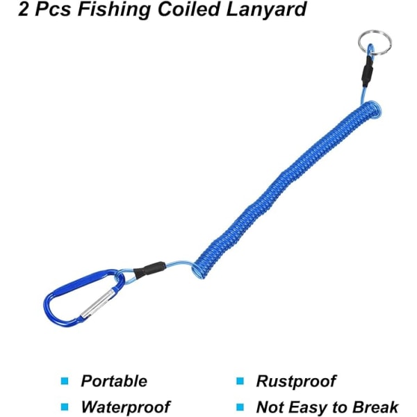 Fishing Tool Rope, Retractable Spiral Safety Rope with Metal